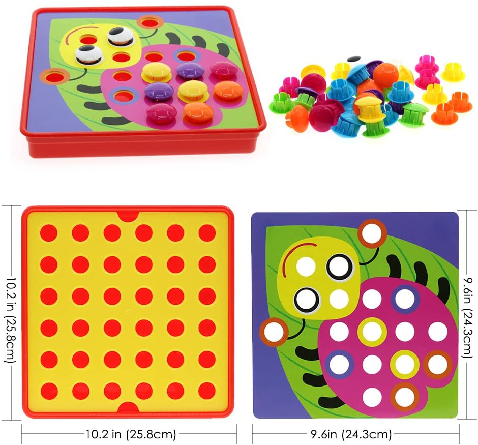 Pegboard Set Plastic for Toddlers, Sensory, Fine Motor Toy, Montessori  Color Matching Peg Toy SK-071