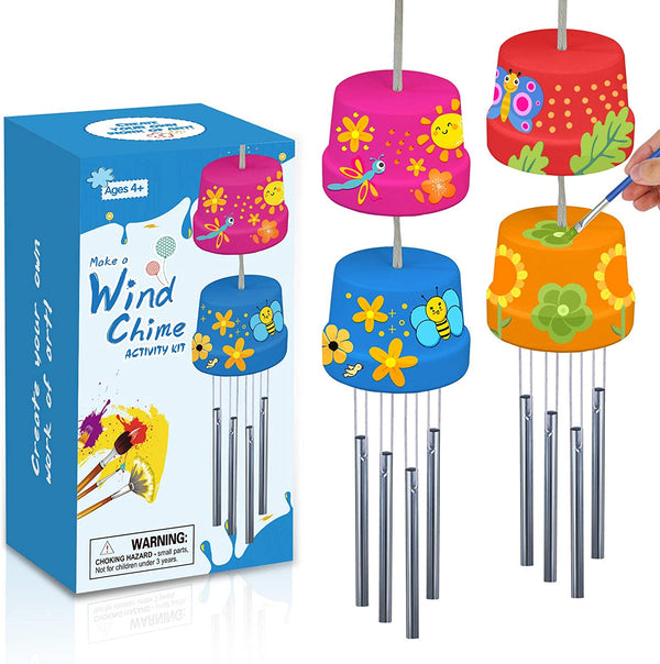 2-Pack Make A Wind Chime Kits - Arts & Crafts Construct & Paint Wind Chime DIY Gift for Kids