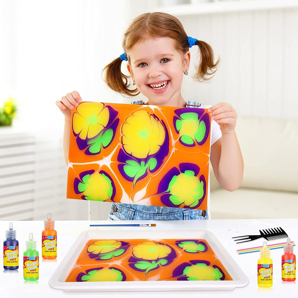 Coodoo Water Marbling Paint for Kids - Arts and Crafts for Girls
