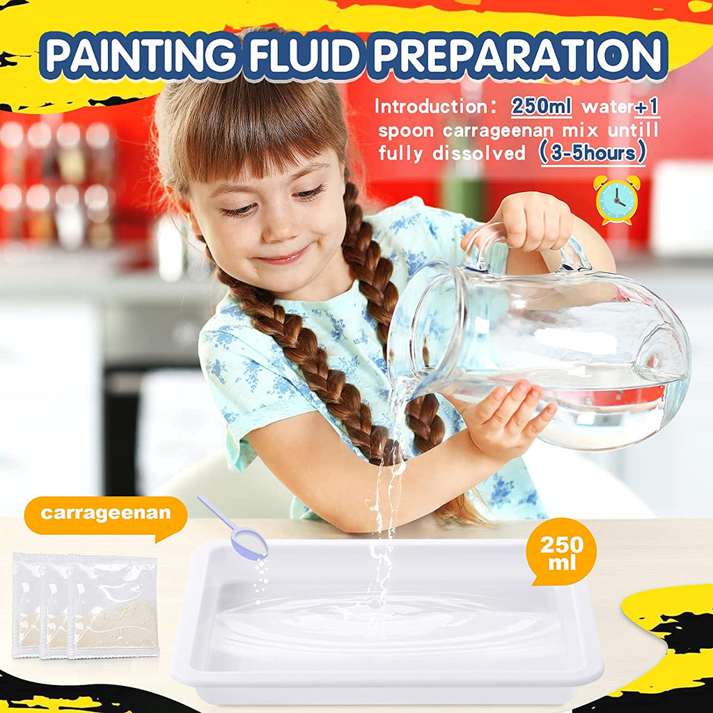 Buy Marble Painting Kit - Kids Art, Water Marbling Paint Kit for Kids Ages  8-12 Girls & Boys, Fun Activity Water Marbling Paint Art Kit for Kids, 5  Paint Colors, Perfect Kids