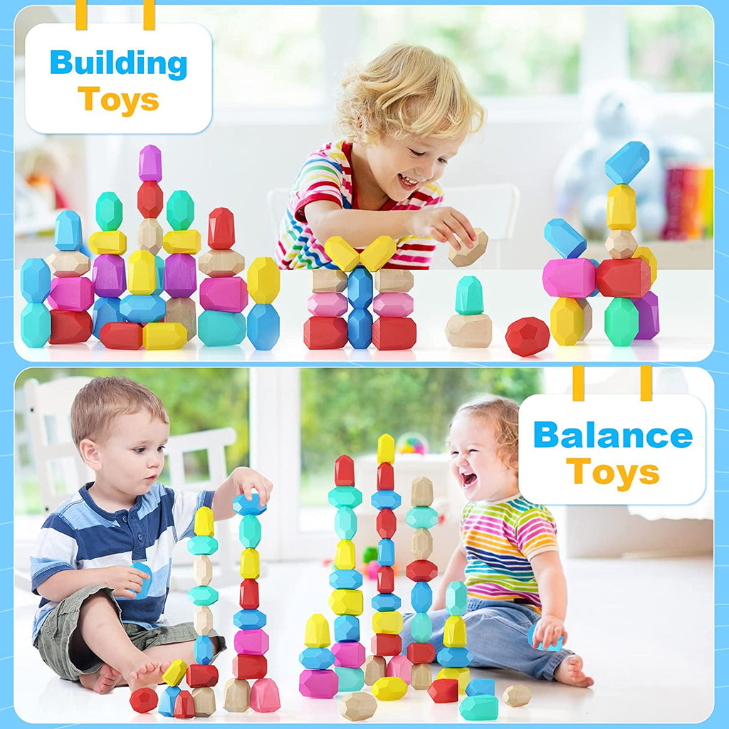 IGIVI Montessori Toys for 1 2 3 Year Old Boys Girls, 42PCS Wooden Sort ...
