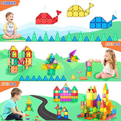 Magnetic Tiles Beginner Set Toddler Girls and Boys Toys, Sensory Toys for  Toddlers 3-4, Magnetic Blocks for Kids Age 3-5 4-8, STEM Toys Encourage  Kids