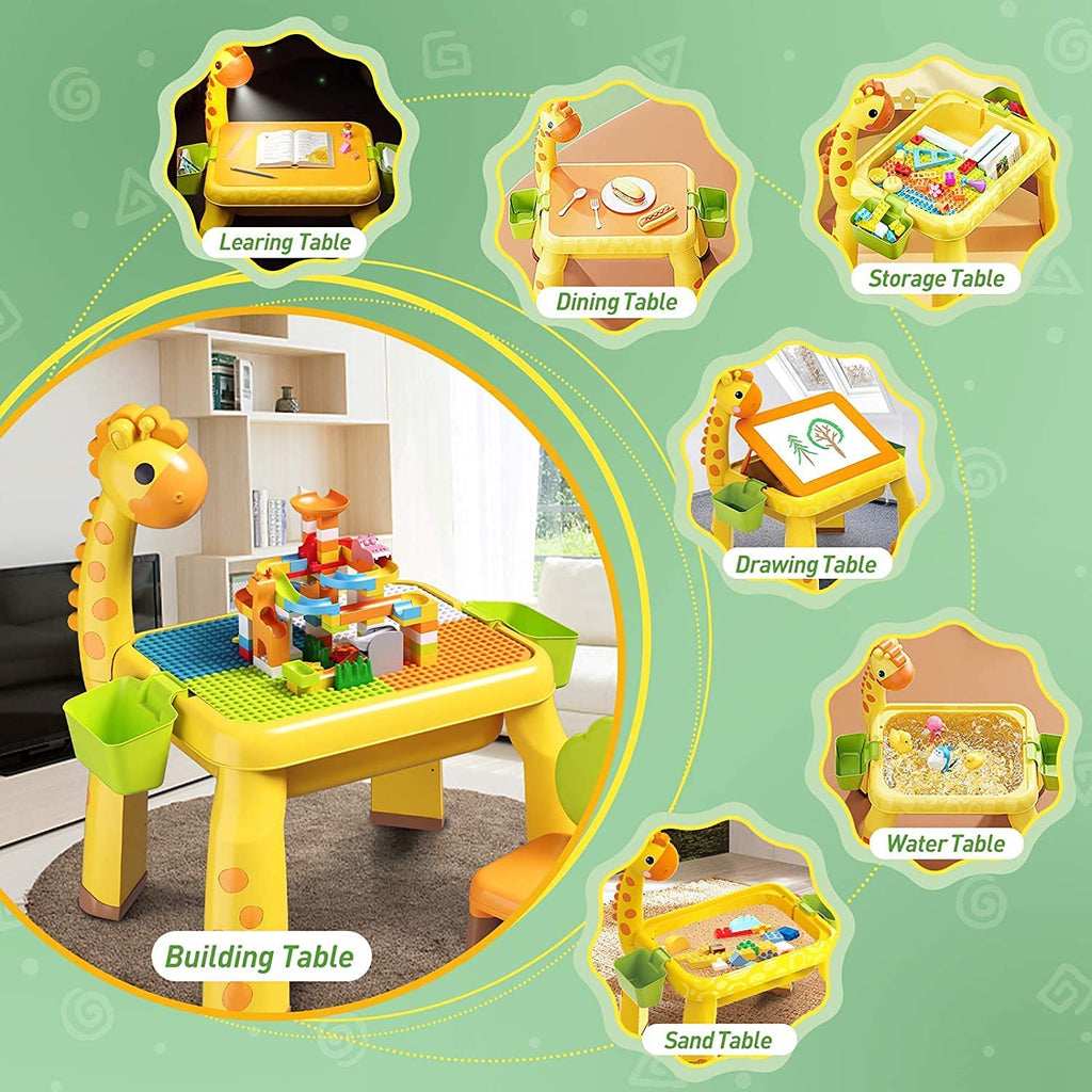 Toddler Activity Table, Kids Table & Chair Set AllinOne Multi Activi