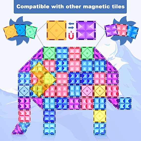 Magnetic Blocks-Build Mine Magnet World Edition, Magnetic Toys  for Boys & Girls Age 3-4 4-5 6-8, STEM Montessori Sensory Toys for Toddlers  Gifts for 3+ Years Old, Fidget Cubes Construction Toys 