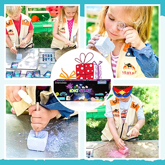 Science Kits for Kids Age 6 7 8-12 Boys Girls - Gemstone Dig Kit