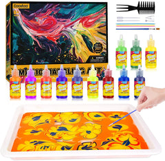  Water Marbling Paint for Kids - Arts and Crafts for Girls &  Boys Crafts Kits Ideal Gifts for Kids Age 3-5 4-8 8-12 : Coodoo: Toys &  Games